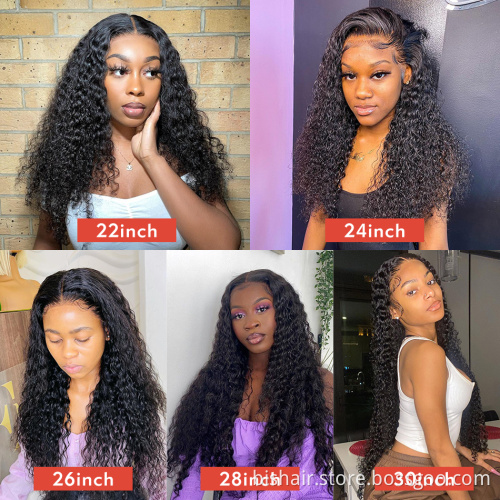 Wholesale price Deep wavy front lace wig real human hair 150% density 13X4 Brazilian real hair deep wavy front lace wig